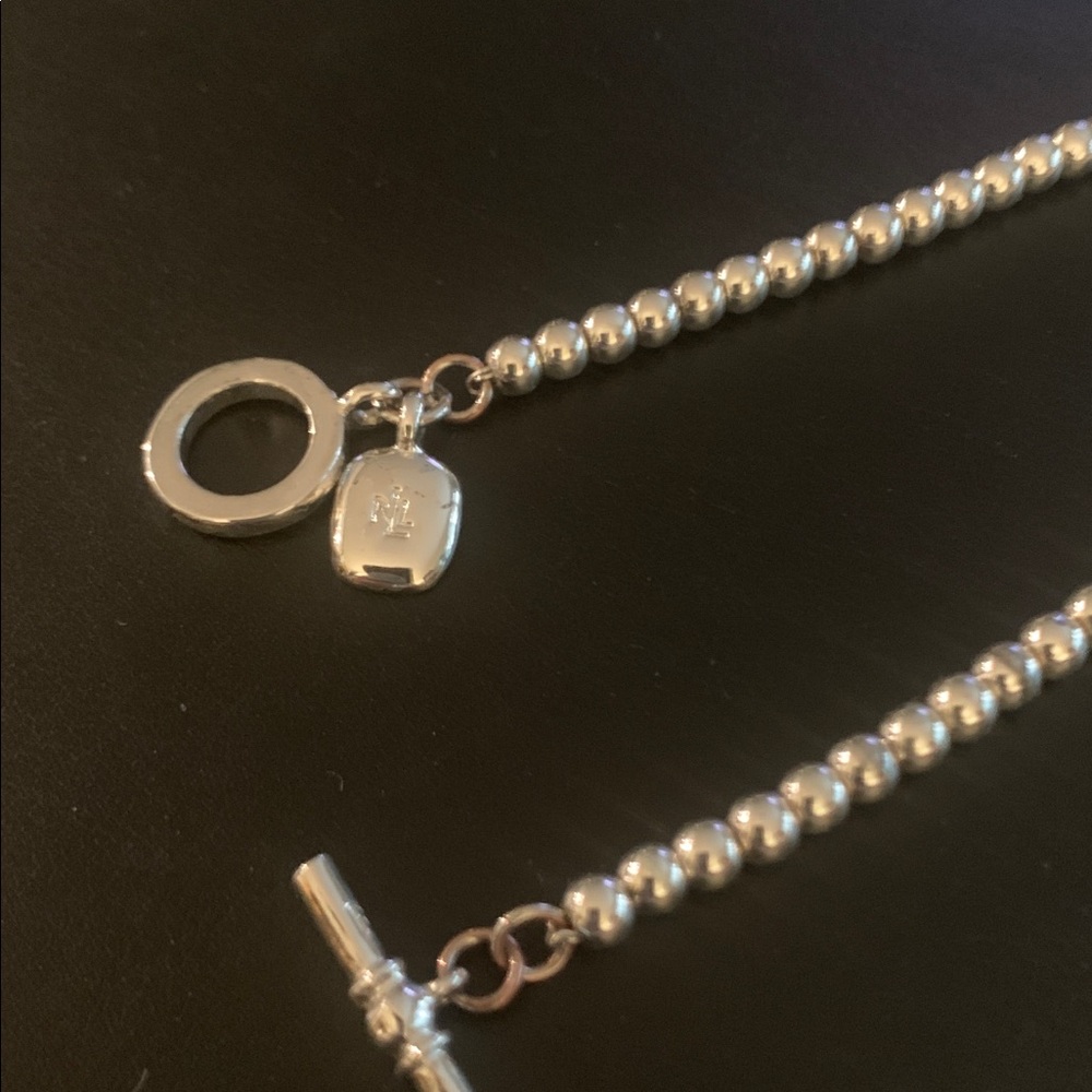 Lauren Ralph Lauren Silver Tone Beaded Bracelet